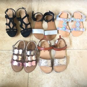 Bundle of 5 girls sandals Sz 13 Gap, Carter’s New